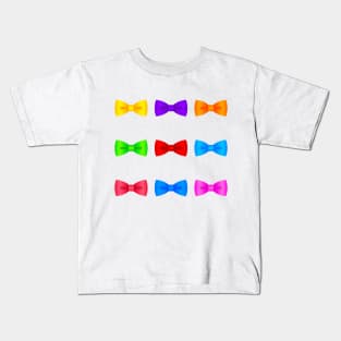 Colorful Gentleman Bows Kids T-Shirt